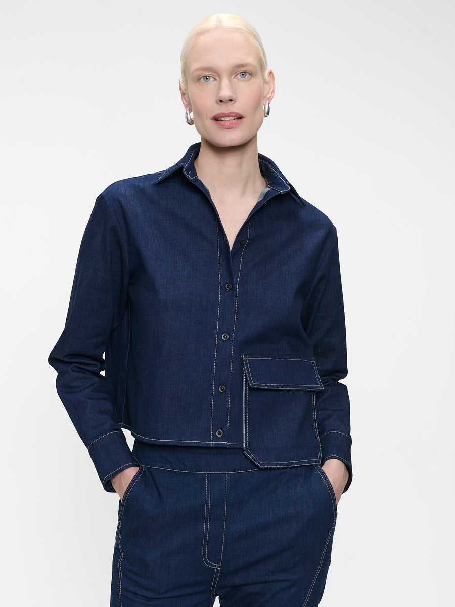 Kerry denim blouse | Blue denim