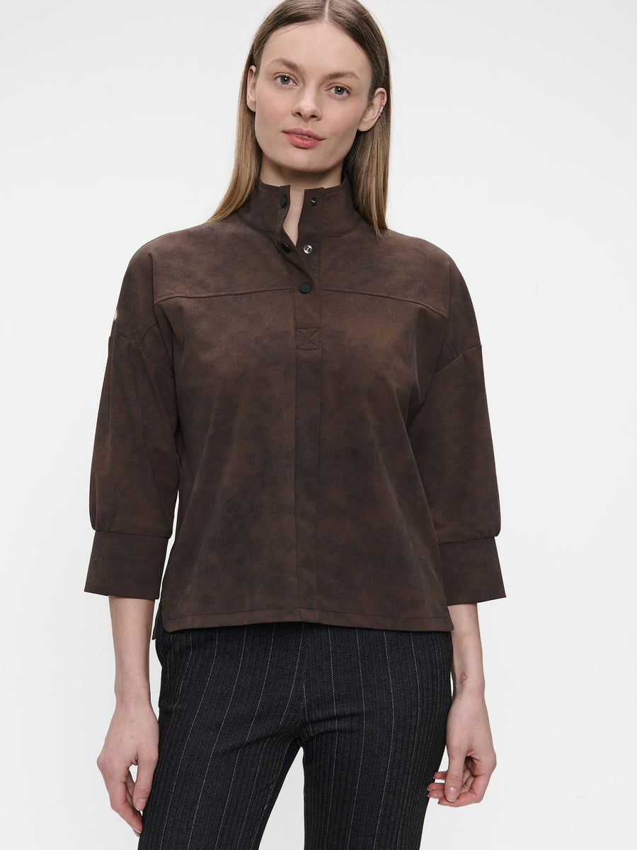 Angelika top technical jersey | Brown