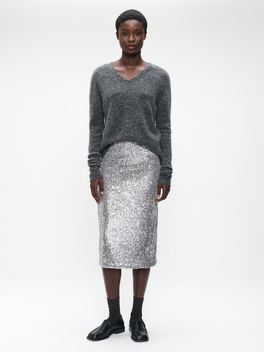 Dionisia sequins skirt uni | Silver Shiny