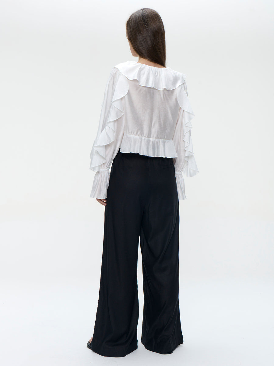 Saby ruffled viscose blouse