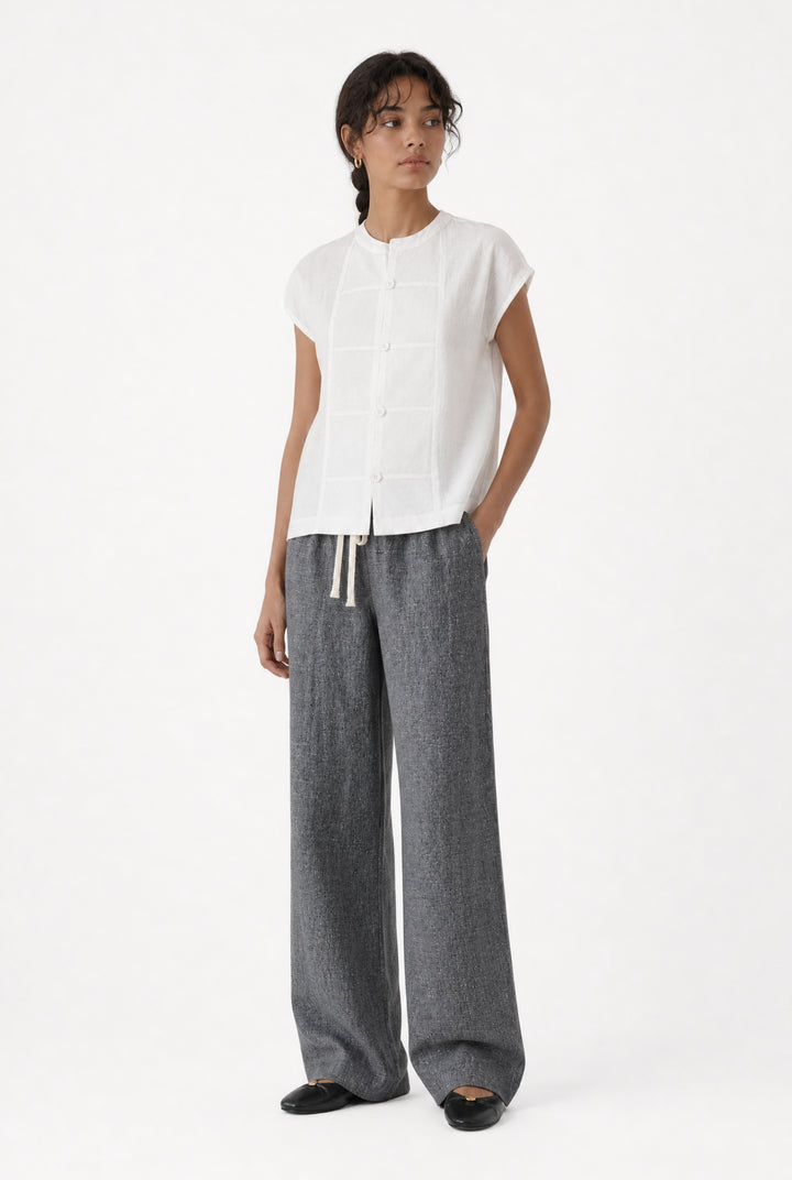 Folly linnen pants | Black Melange