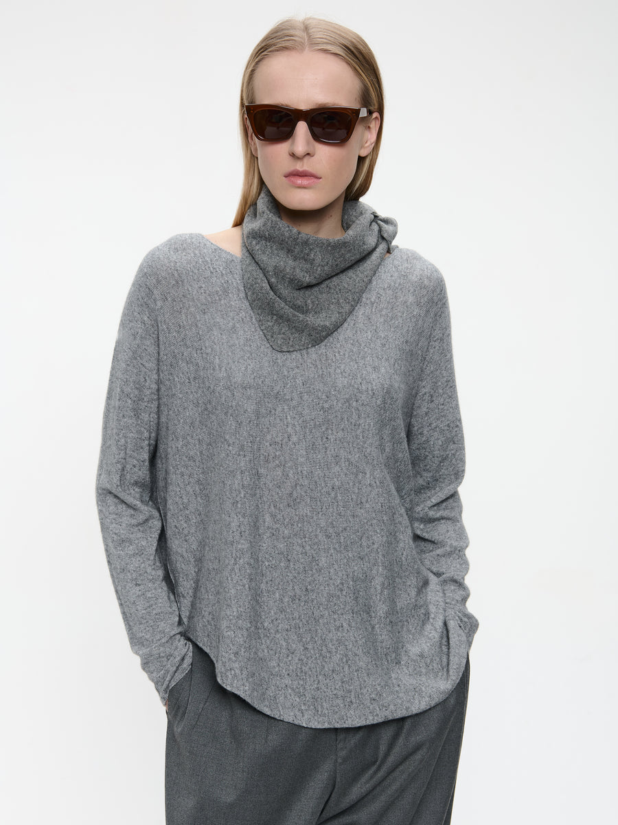 Pullover Cashmere blend 2482 | Dark Grey Melange