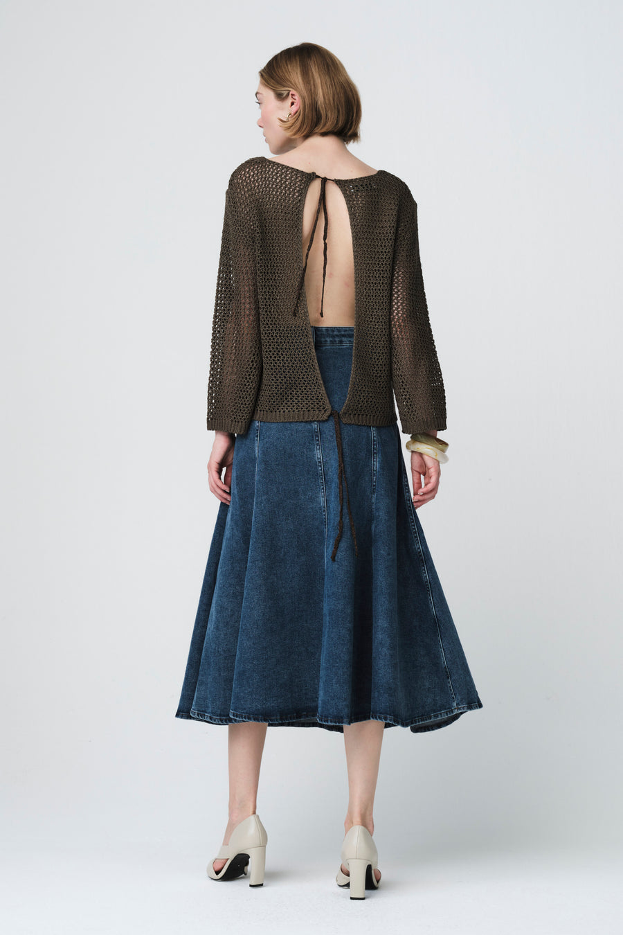 Open-back sweater 2041 | Green