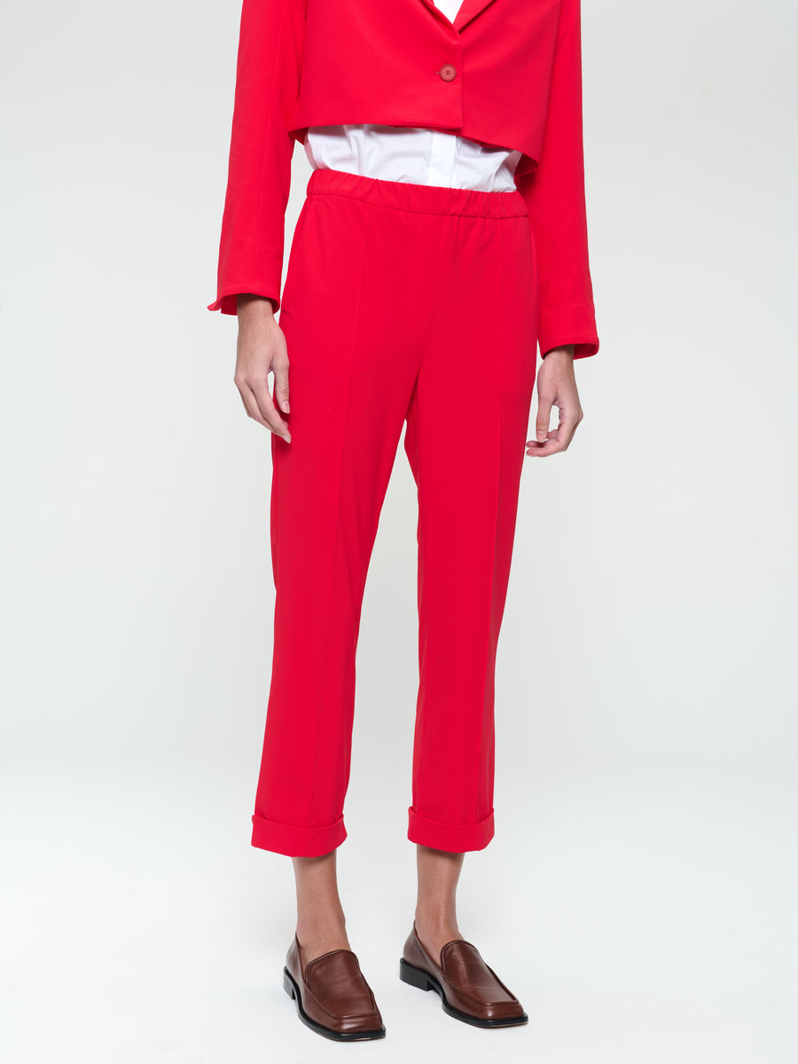 IrenaN structure technical jersey pants