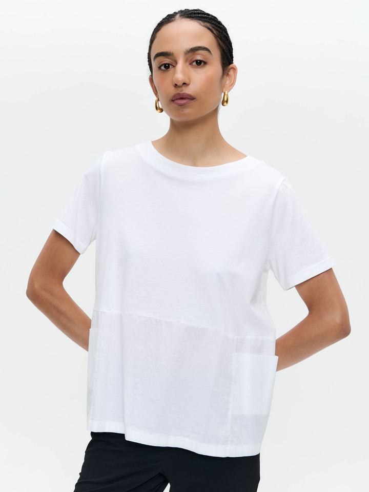 Oversize cotton top T132 | White