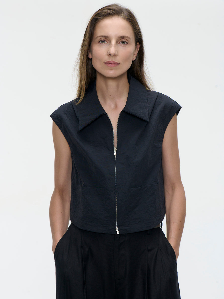 Emiko taffeta jacket | Black