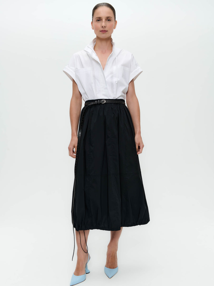 Maud cotton poplin skirt | Black
