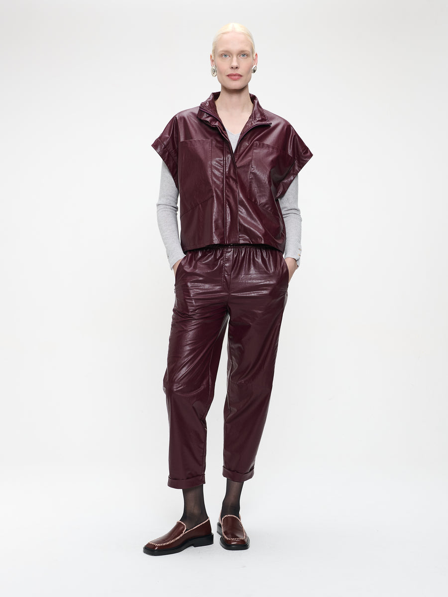 Daphne eco leather pants | Bordo