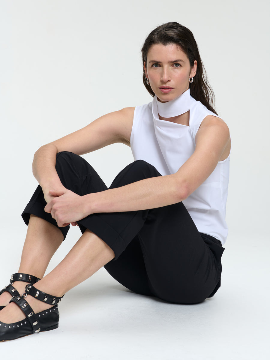 IrenaN structure technical jersey pants