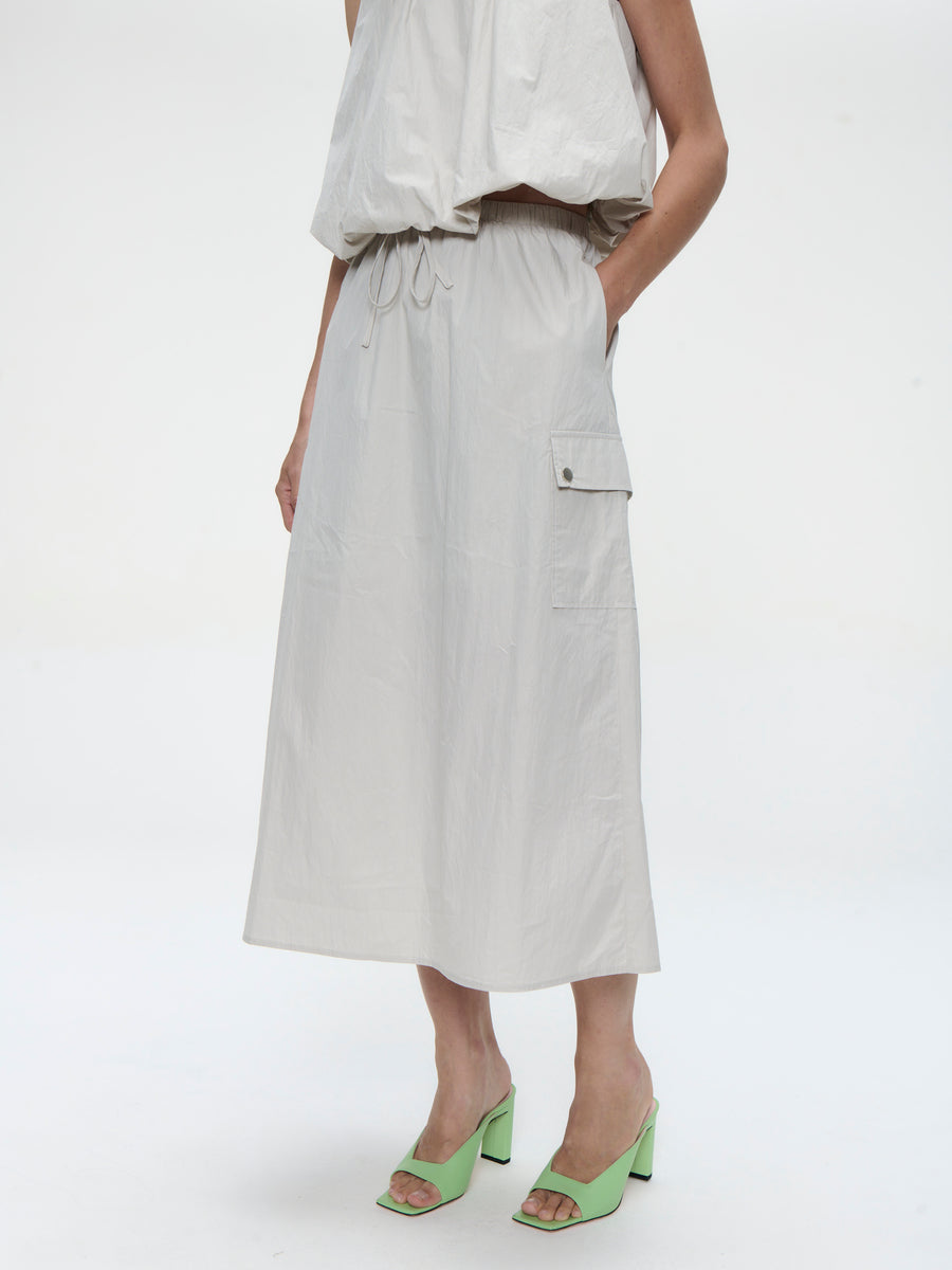 Oki cotton skirt | Light Grey