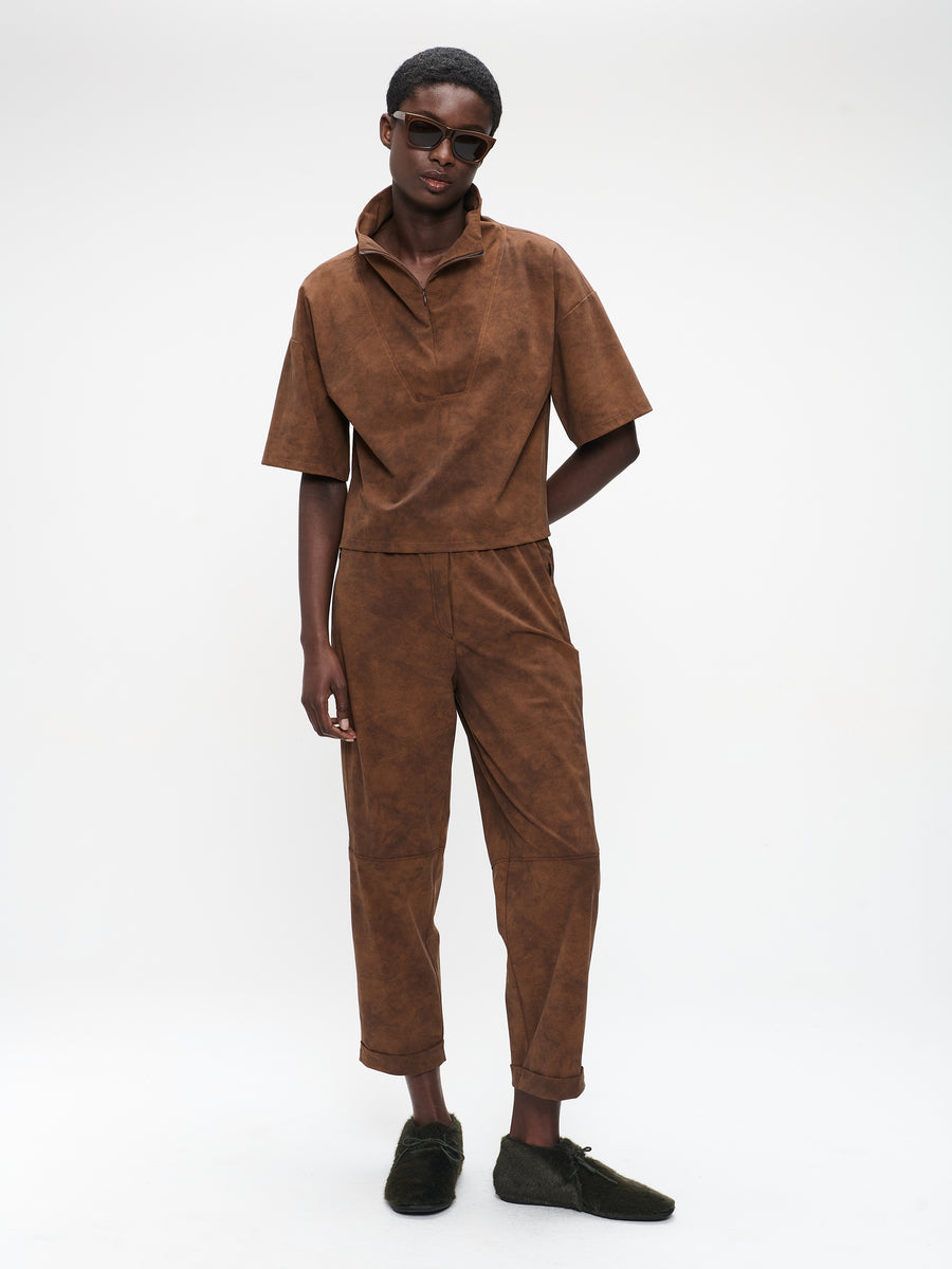 Leone blouse technical jersey | Caramel