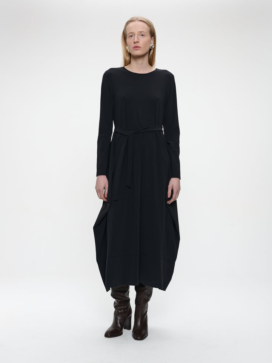 Isabel dress LS  technical jersey | Black