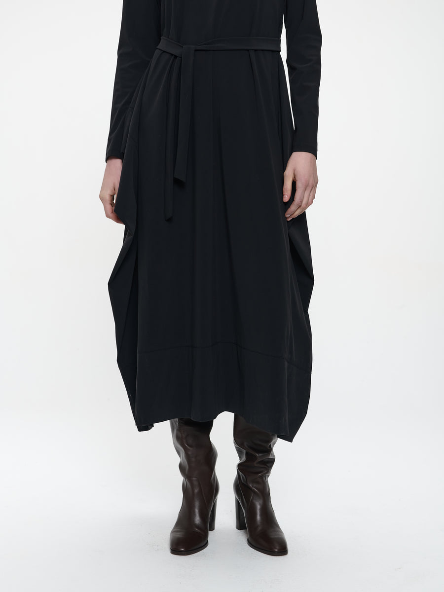 Isabel dress LS  technical jersey | Black