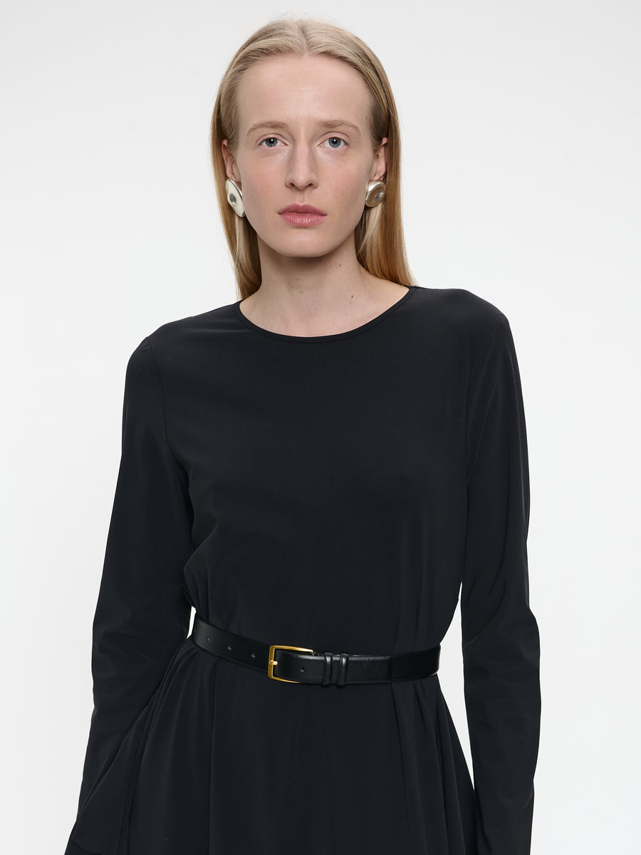 Isabel dress LS  technical jersey | Black