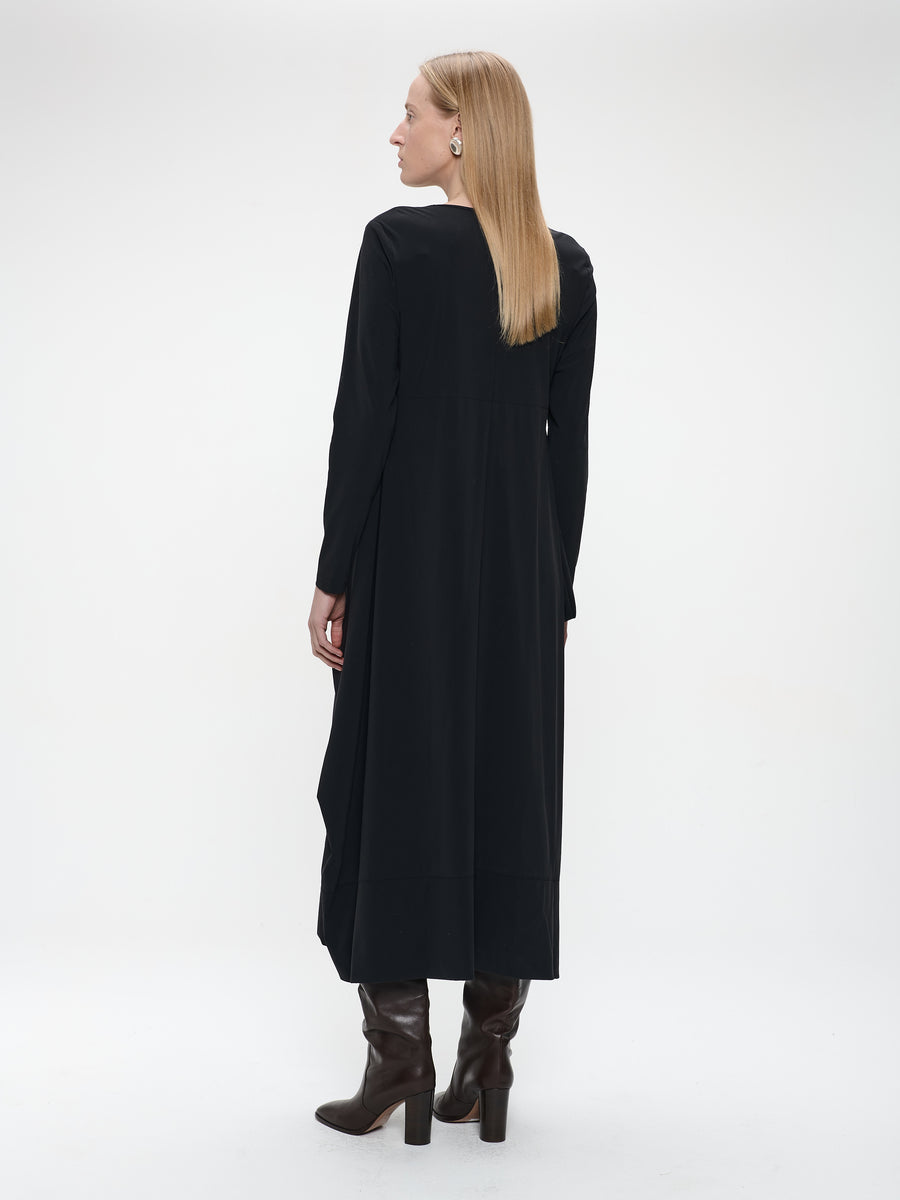 Isabel dress LS  technical jersey | Black