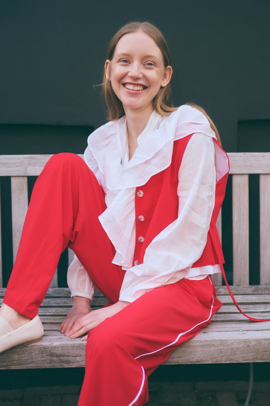 AntinyP structure tech jersey pants