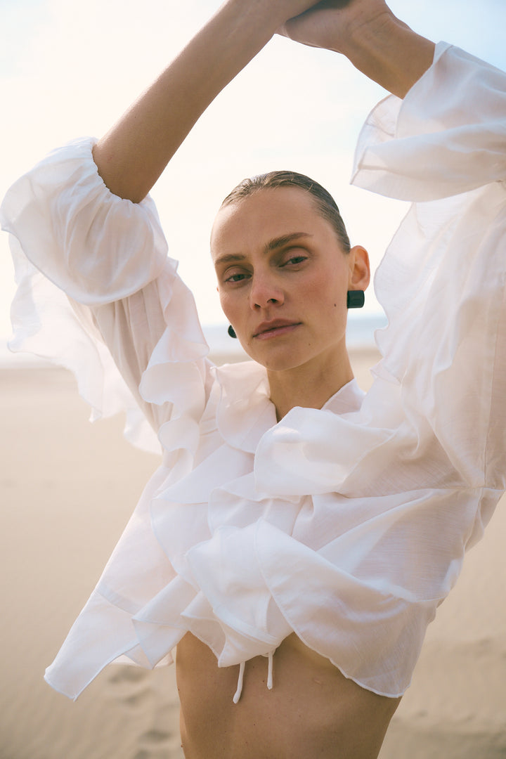Saby ruffled viscose blouse