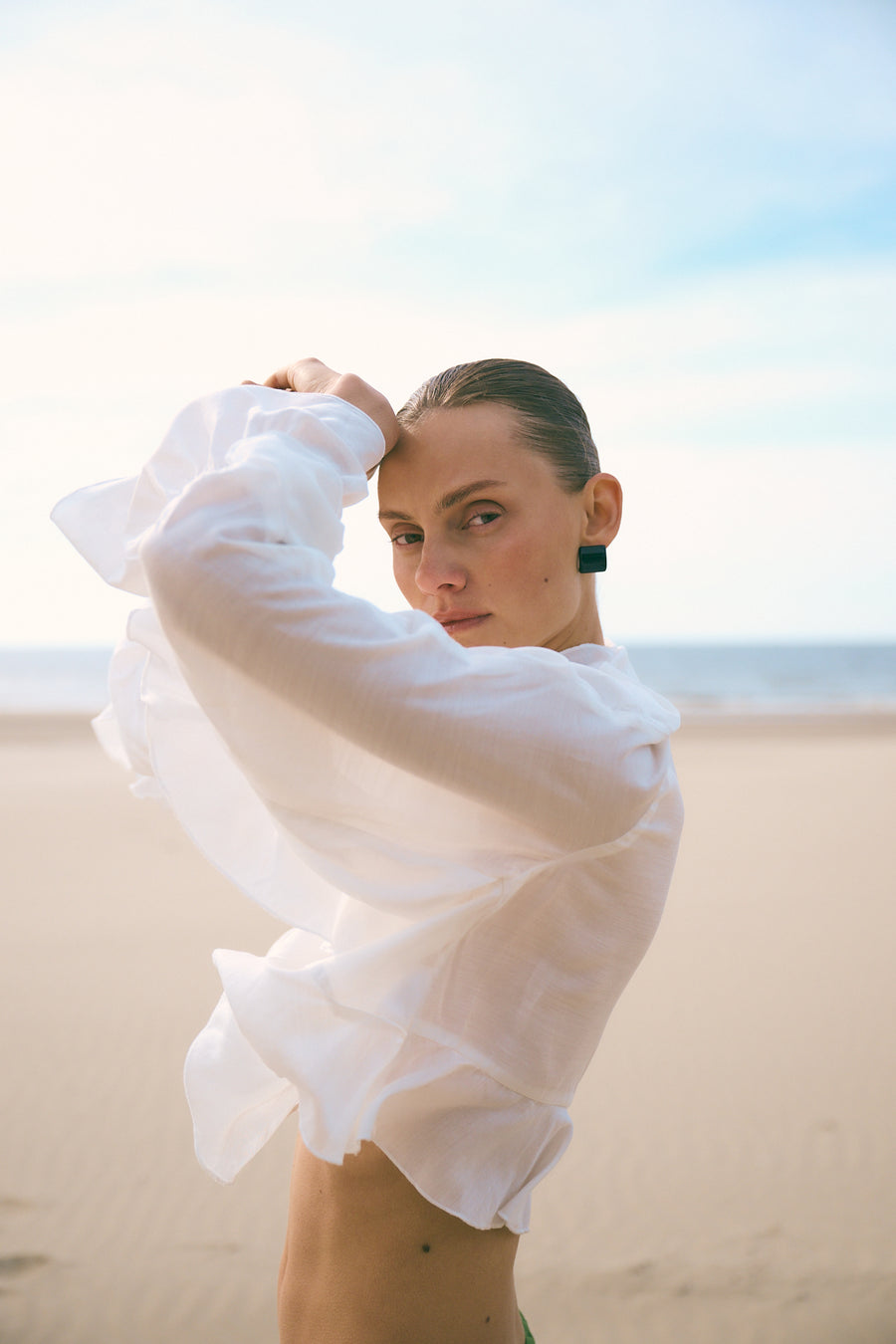 Saby ruffled viscose blouse