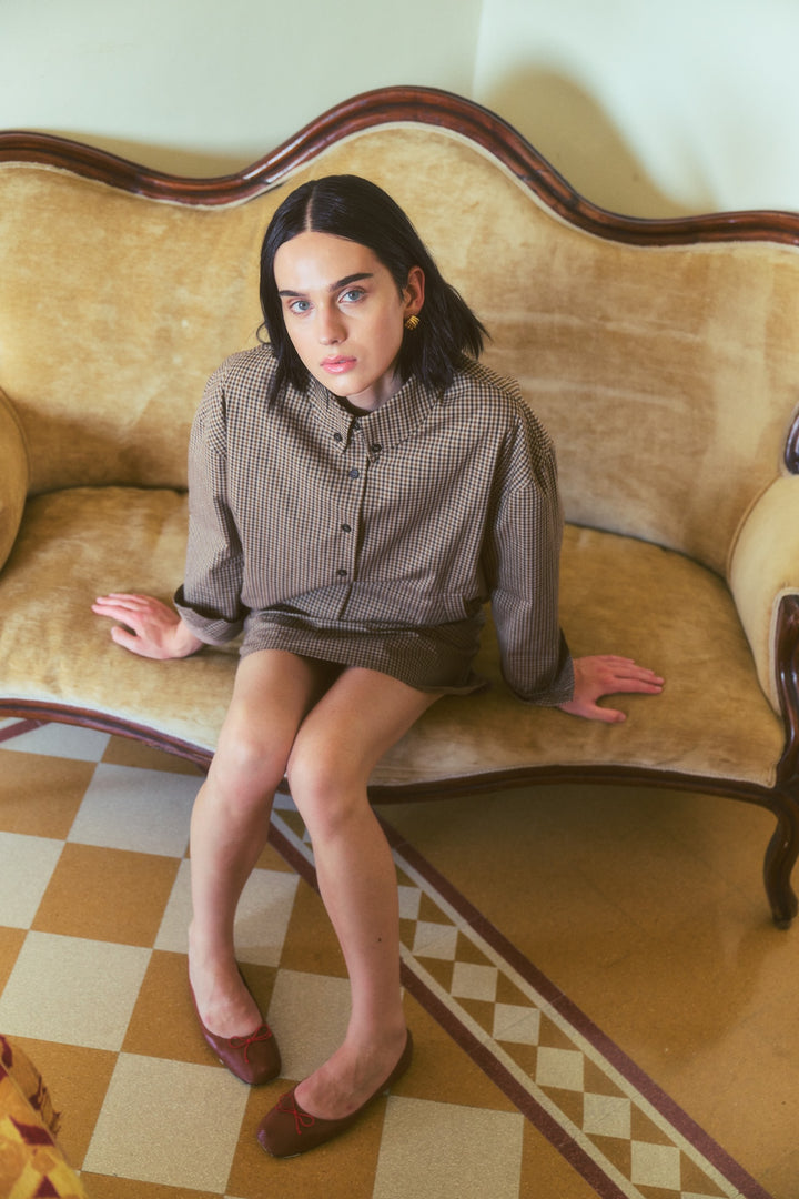 Iconic check cotton bomber jacket
