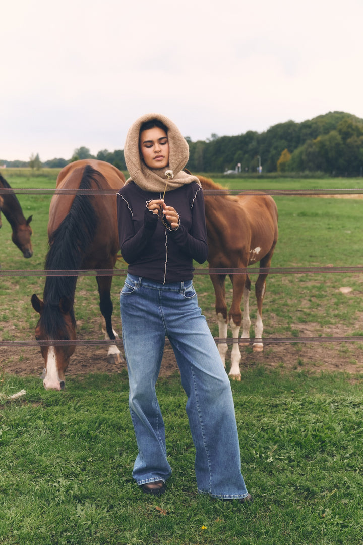 Fly loose yoga jeans | Night Blue