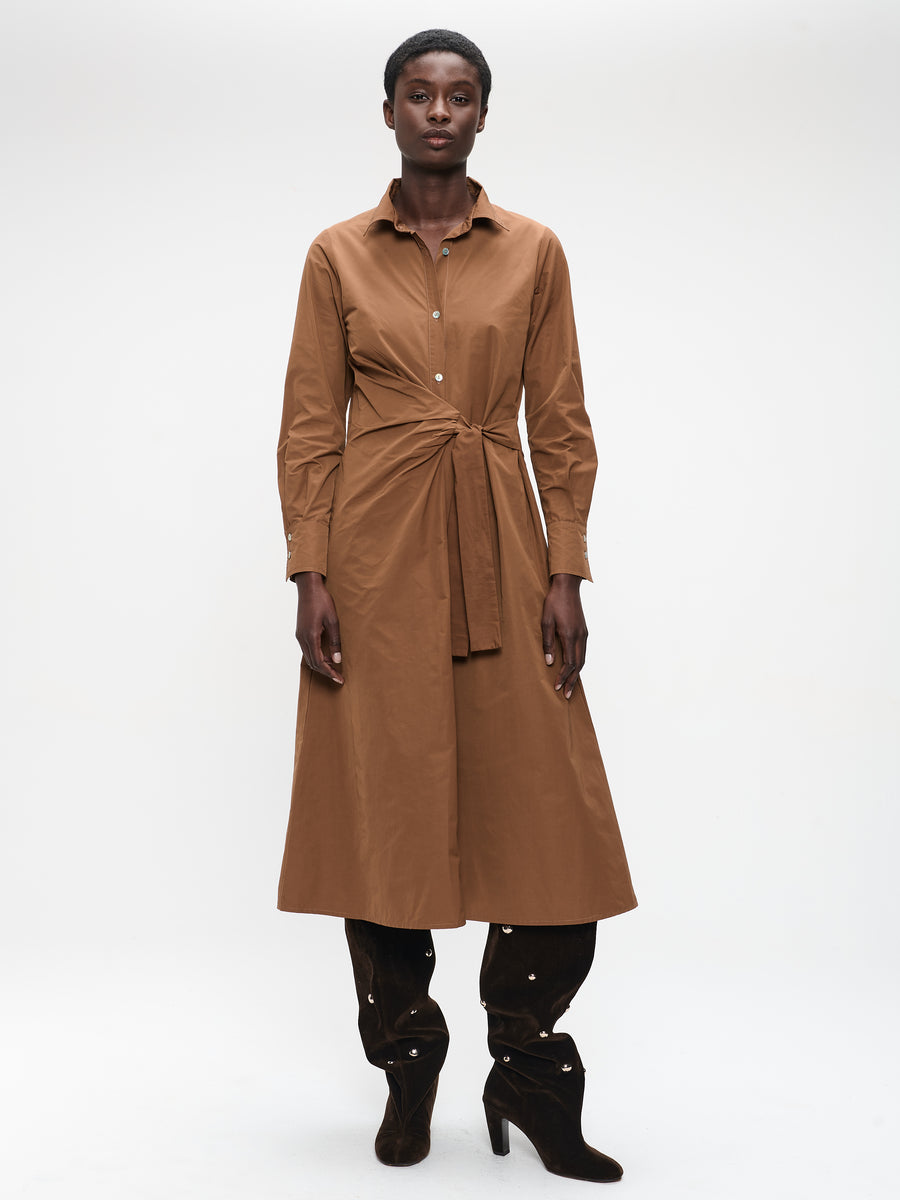 Edyta taffeta dress | Camel