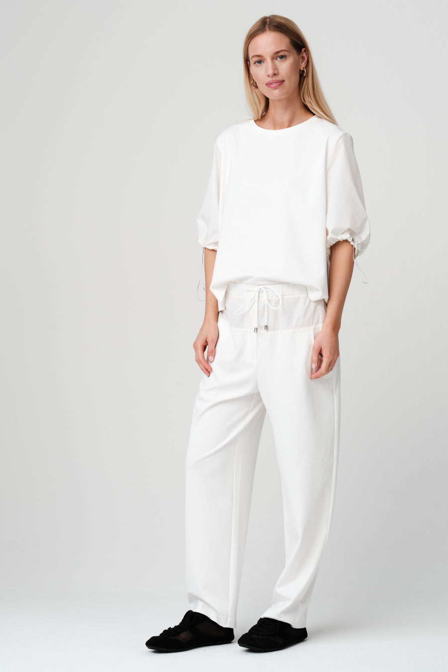 Pamela jersey/taffeta mix blouse