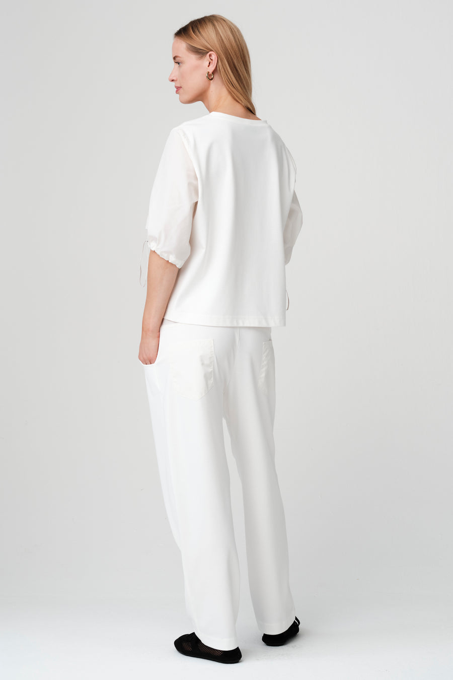 Pamela jersey/taffeta mix blouse
