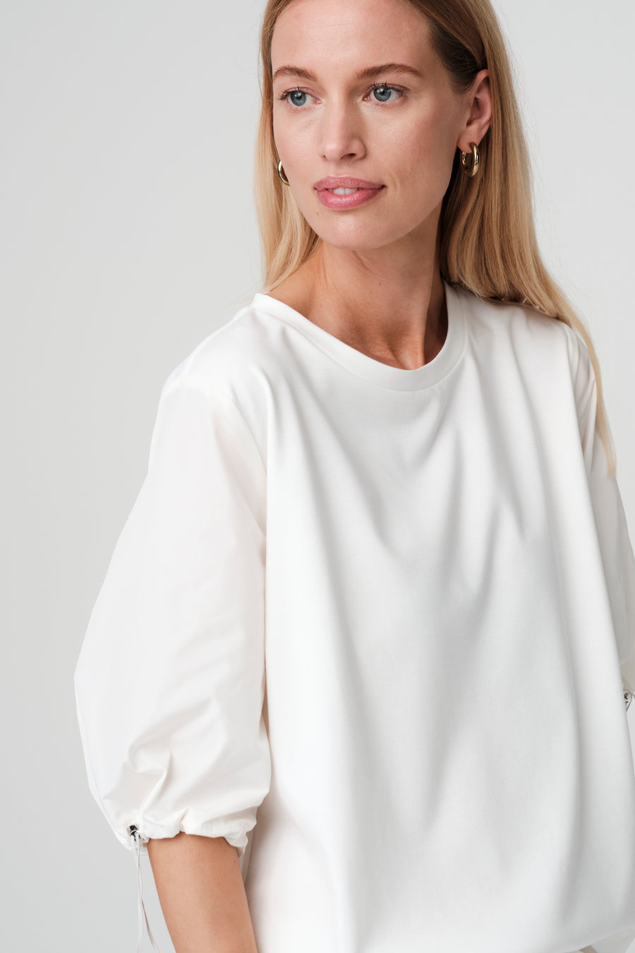 Pamela jersey/taffeta mix blouse