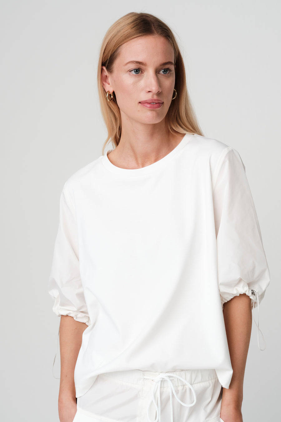 Pamela jersey/taffeta mix blouse