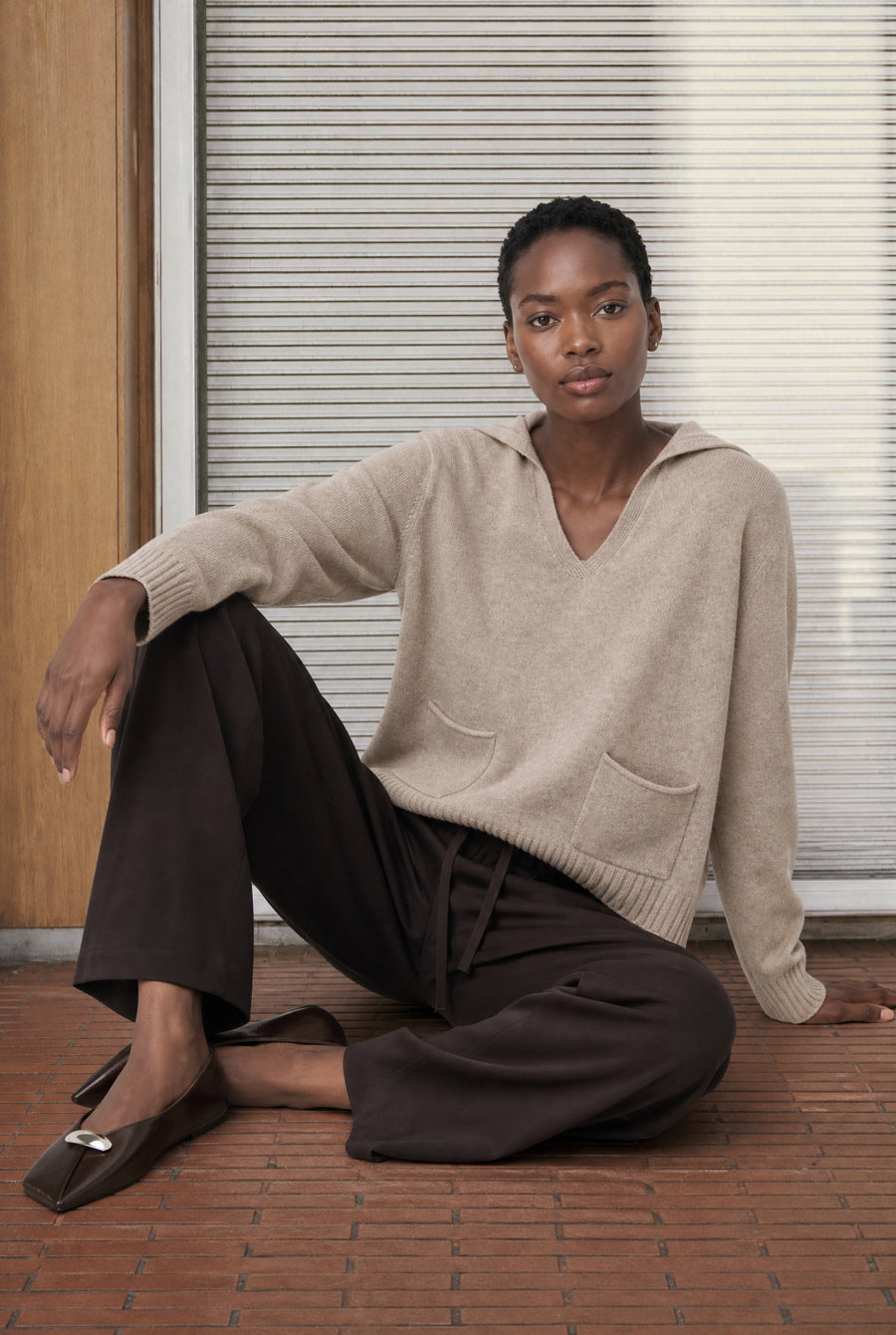V-neck dyed viscose pullover NB2310