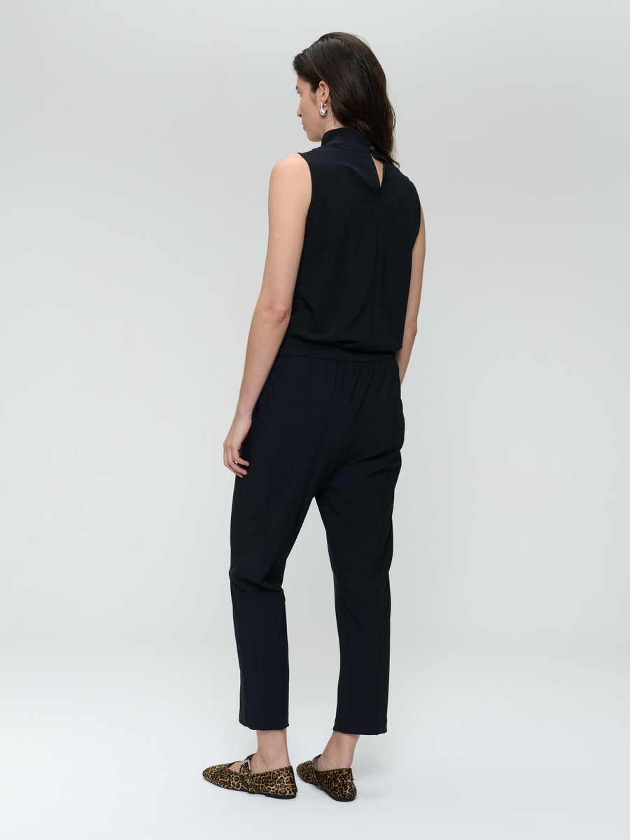 Naomi stretch technical jersey top | Black