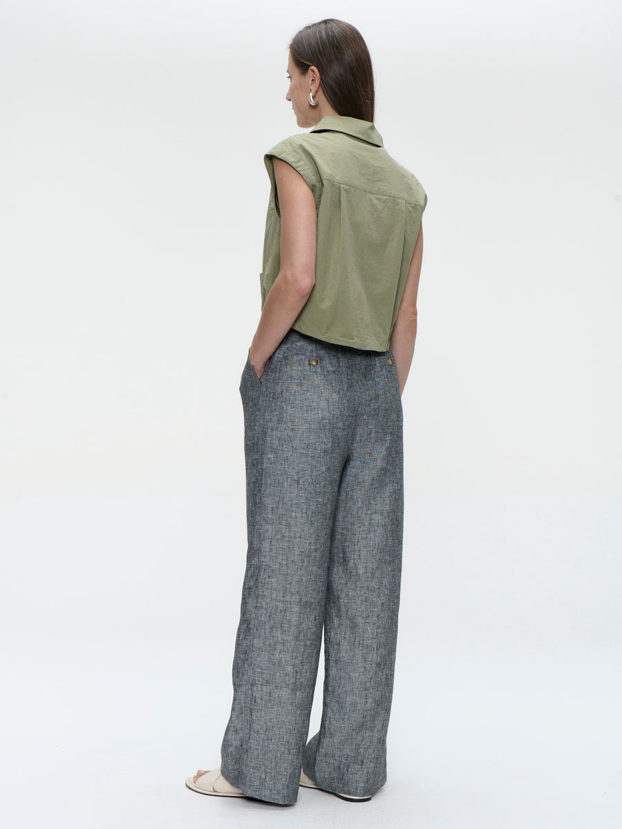 Emiko taffeta jacket | light Army