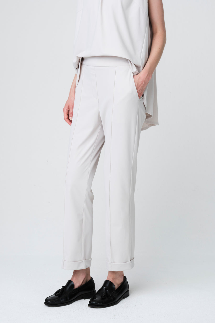 IrenaN structure technical jersey pants