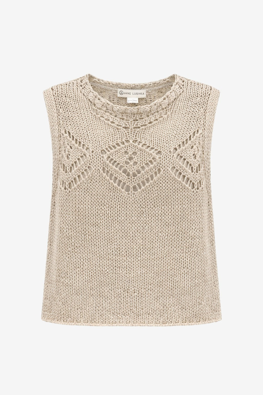Sequined hole top 25052 | Beige