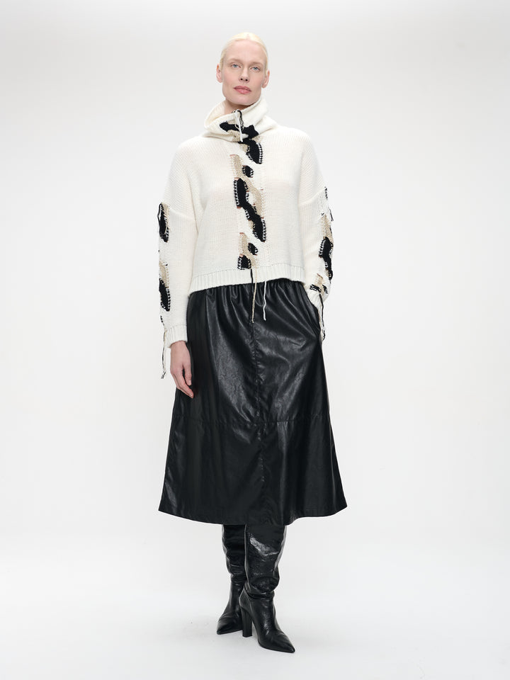 Nitty eco leather skirt | Black
