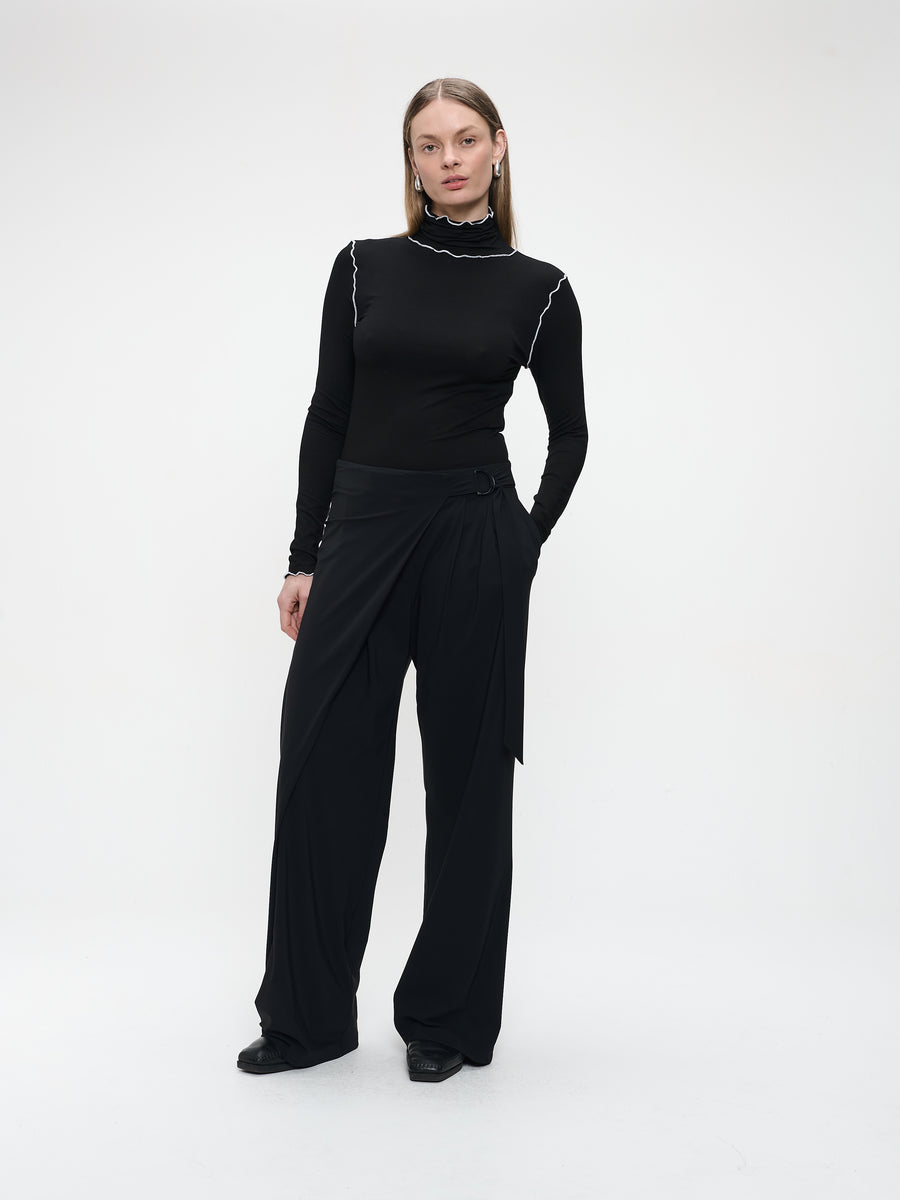 Janice viscose top | Black White
