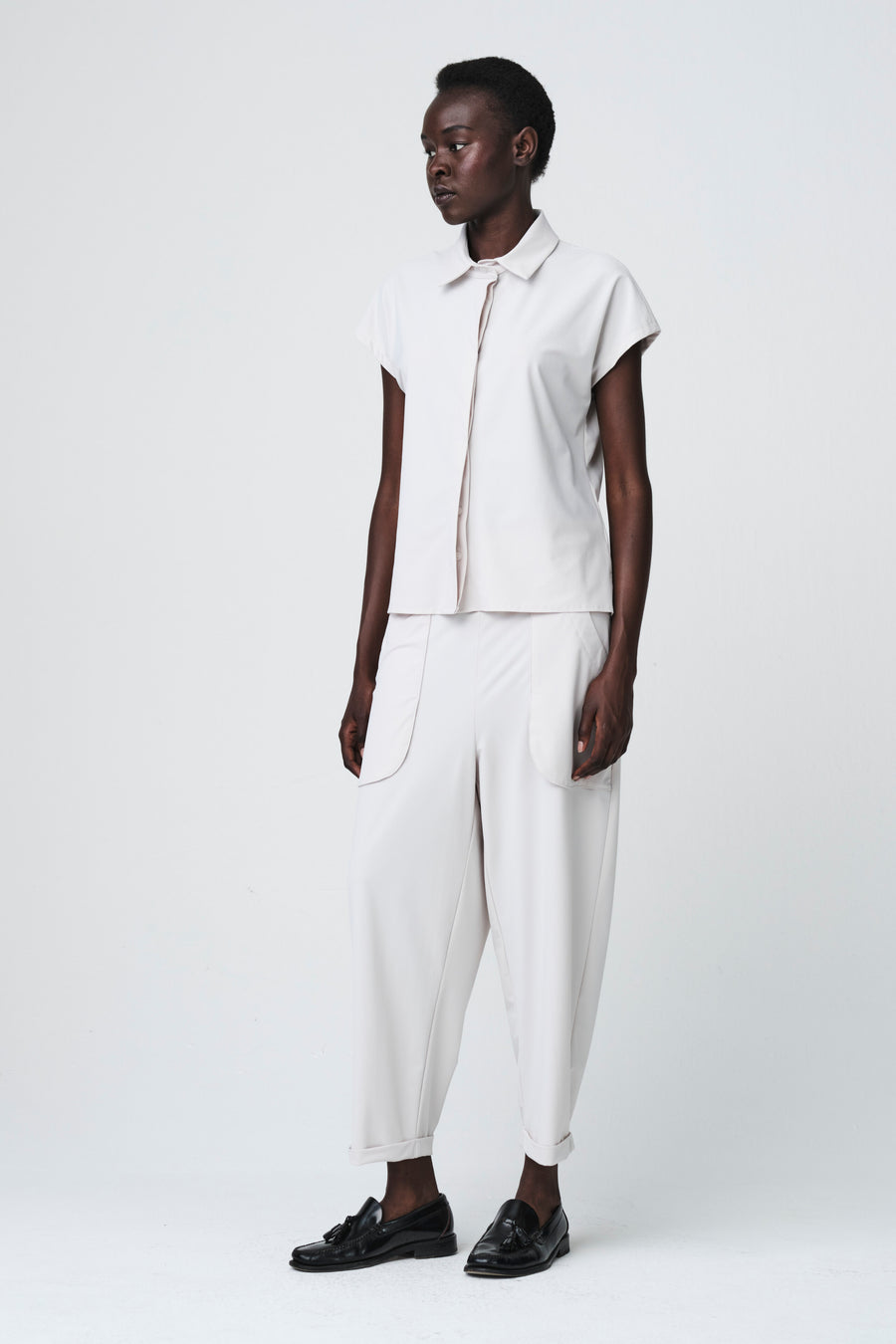 Wilma structure tech jersey blouse