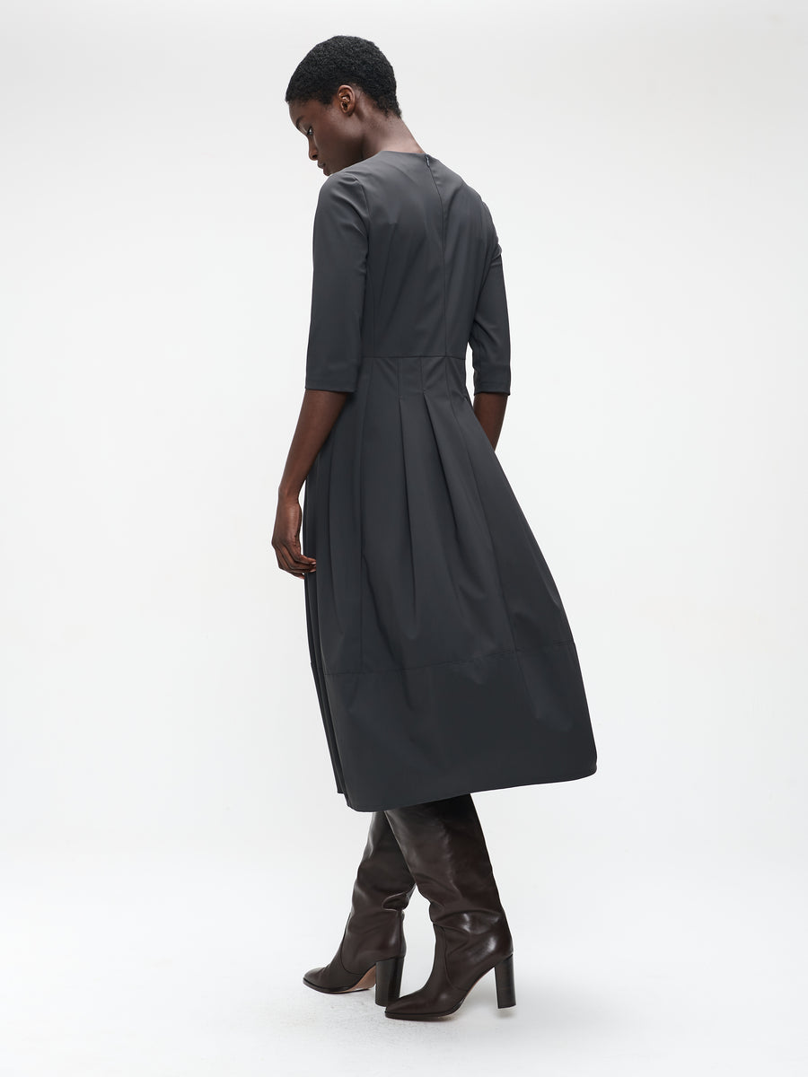 Heide tech jersey dress LS | Grey