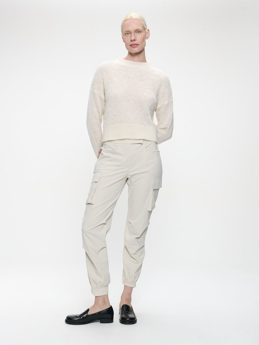 Pullover shiny alpaca H24423 | Ecru