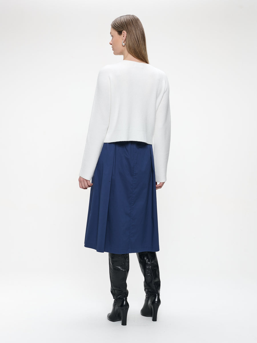 Raffaele poplin skirt | Blue
