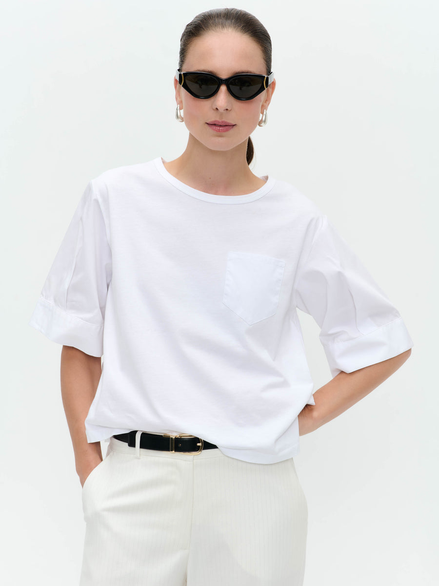 Molly mix cotton top | White