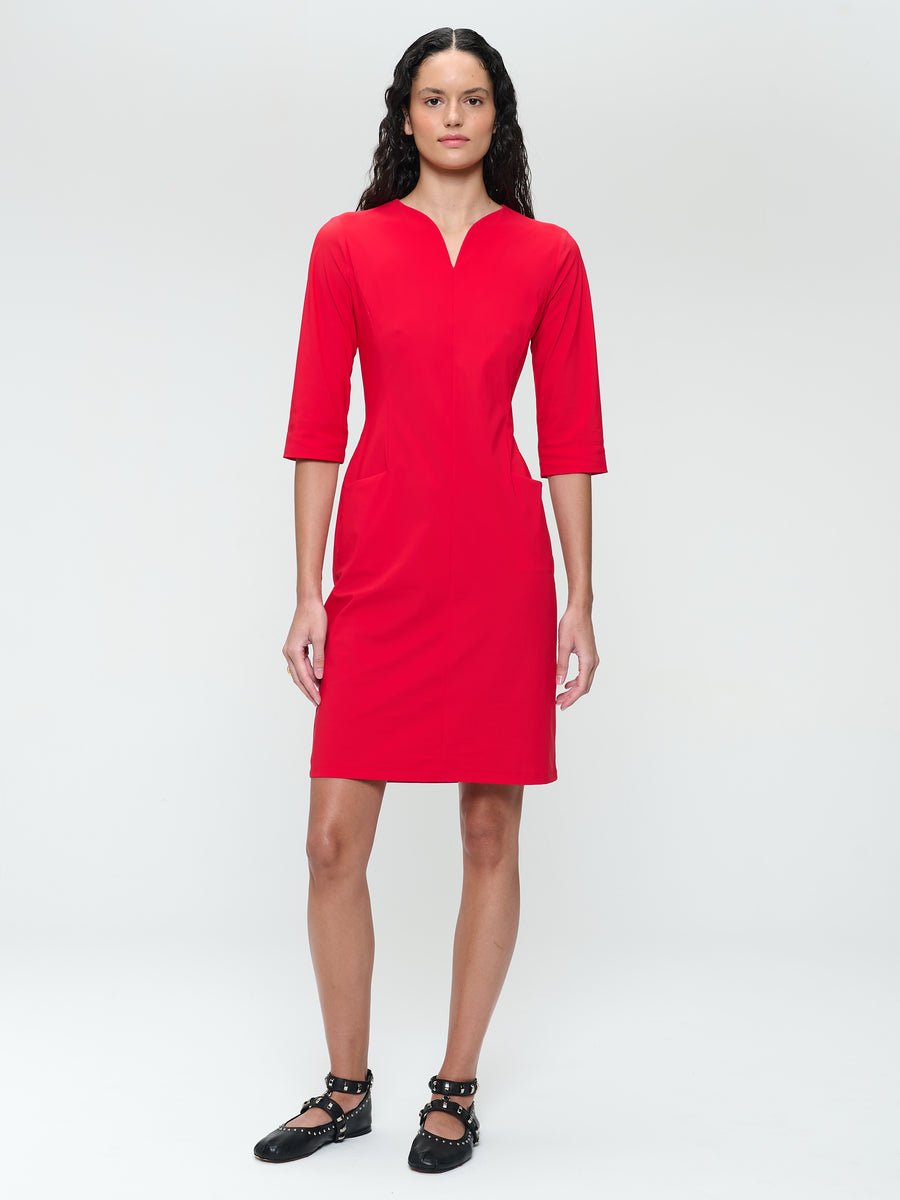 Martinas stretch technical jersey dress | Red