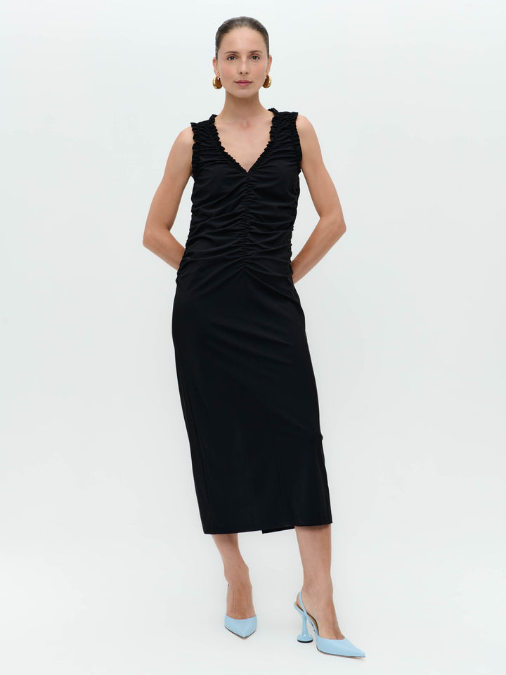 Romana dress technical jersey long | Black