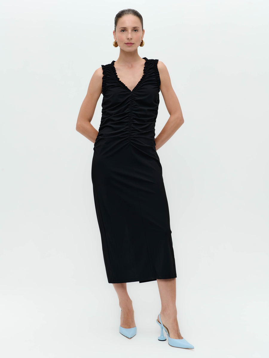 Romana dress technical jersey long | Black