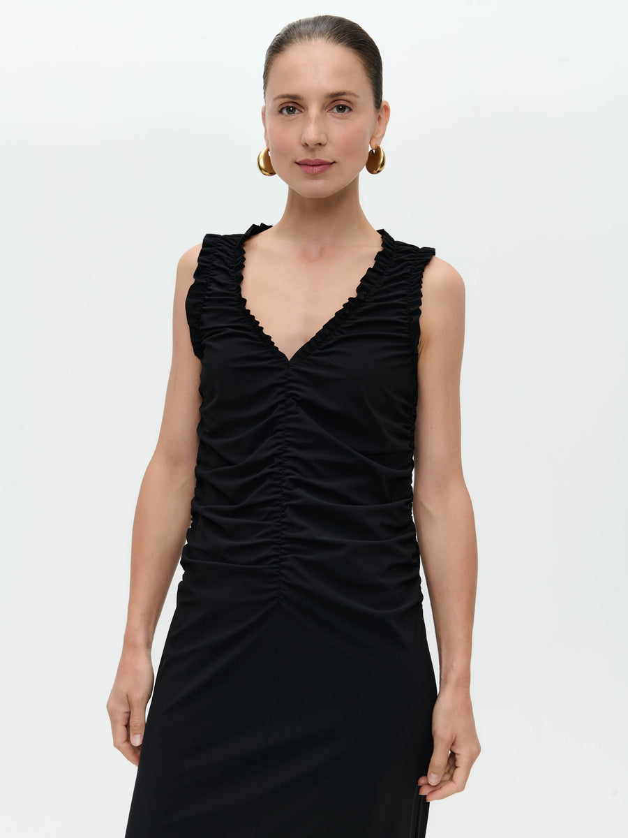 Romana dress technical jersey long | Black