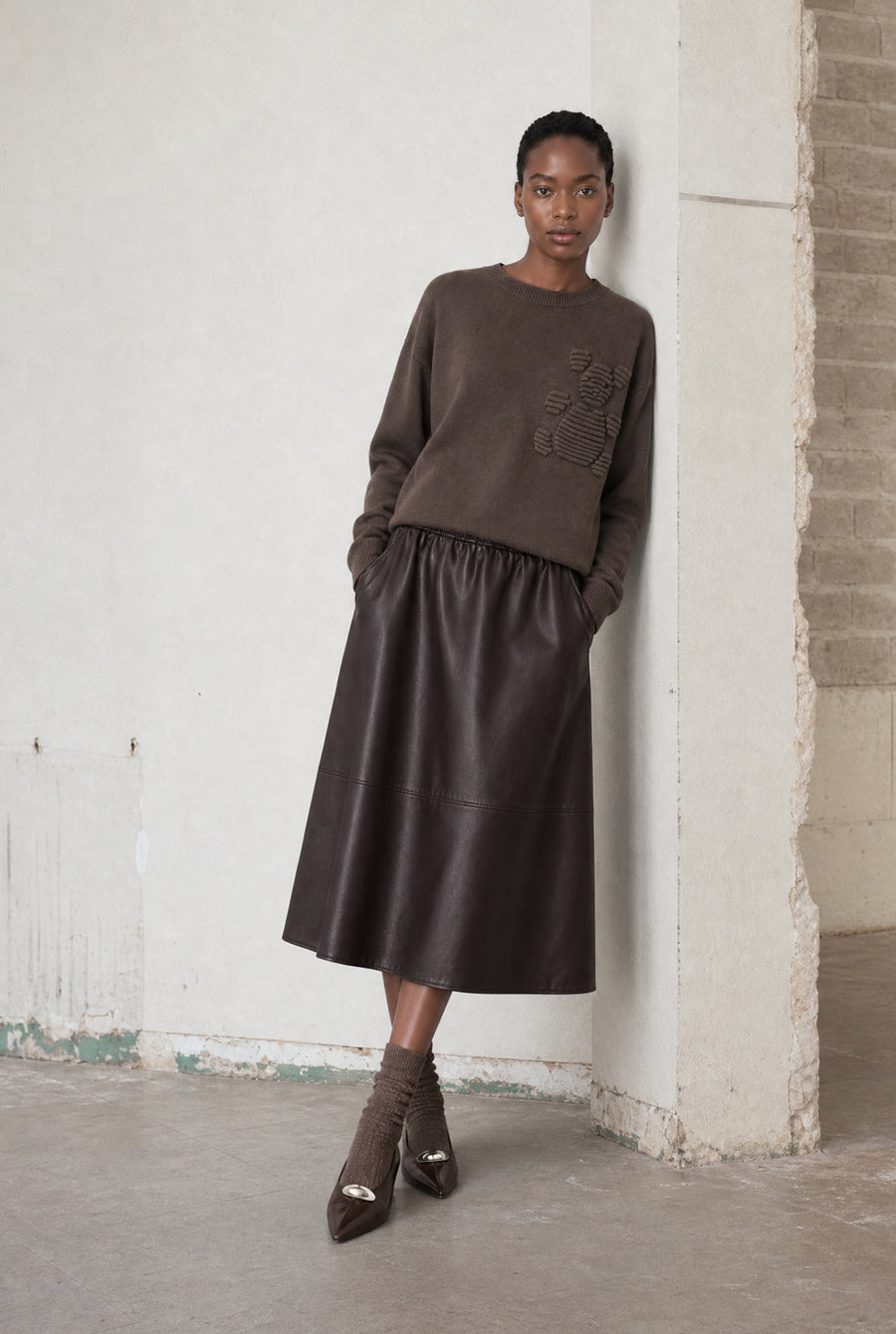Pullover mit Bärenmotiv aus Viskosemischung 3040