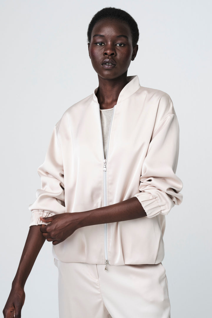 Ripasso saten bomber jacket | Perla