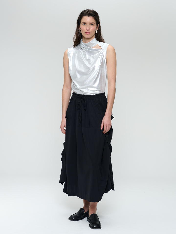 Rai stretch technical jersey skirt | Black