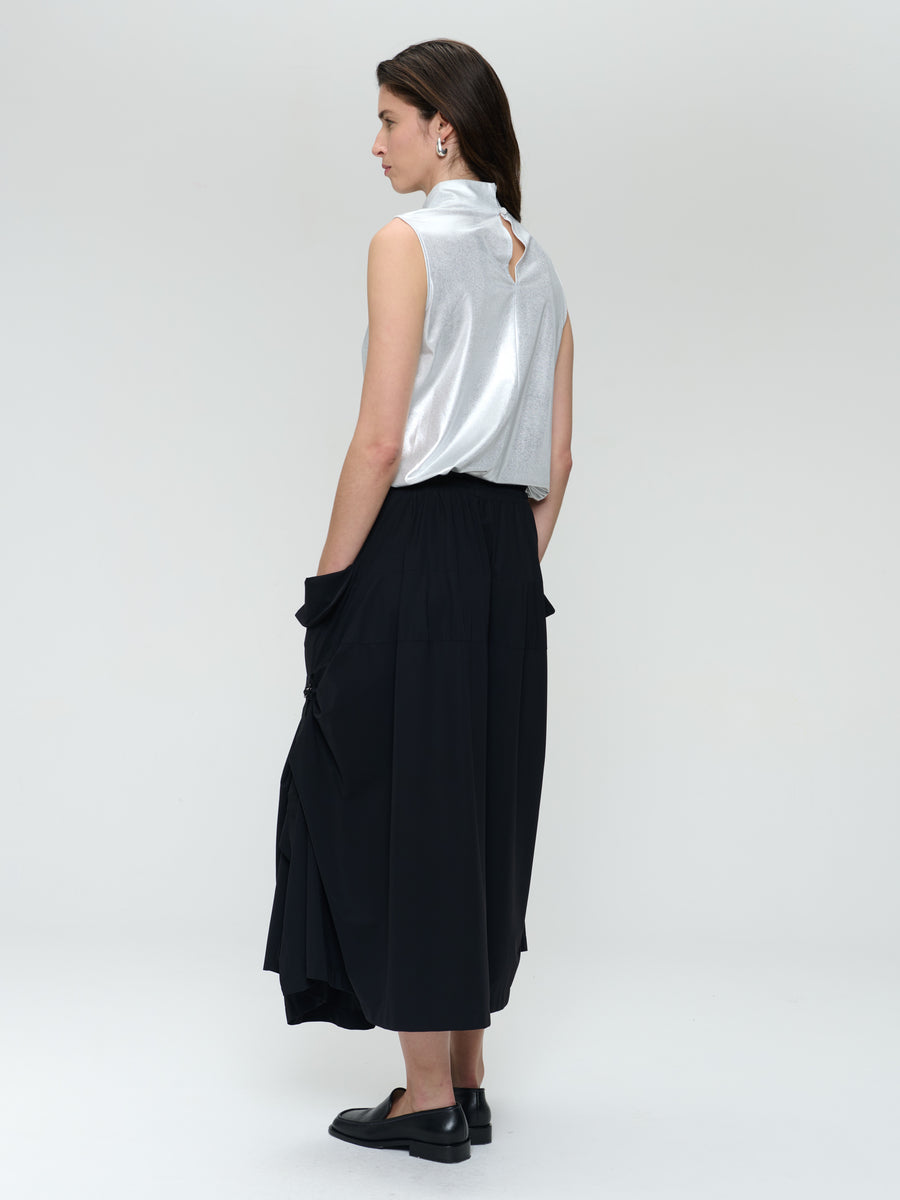 Naomi silver shine foil top | Silver