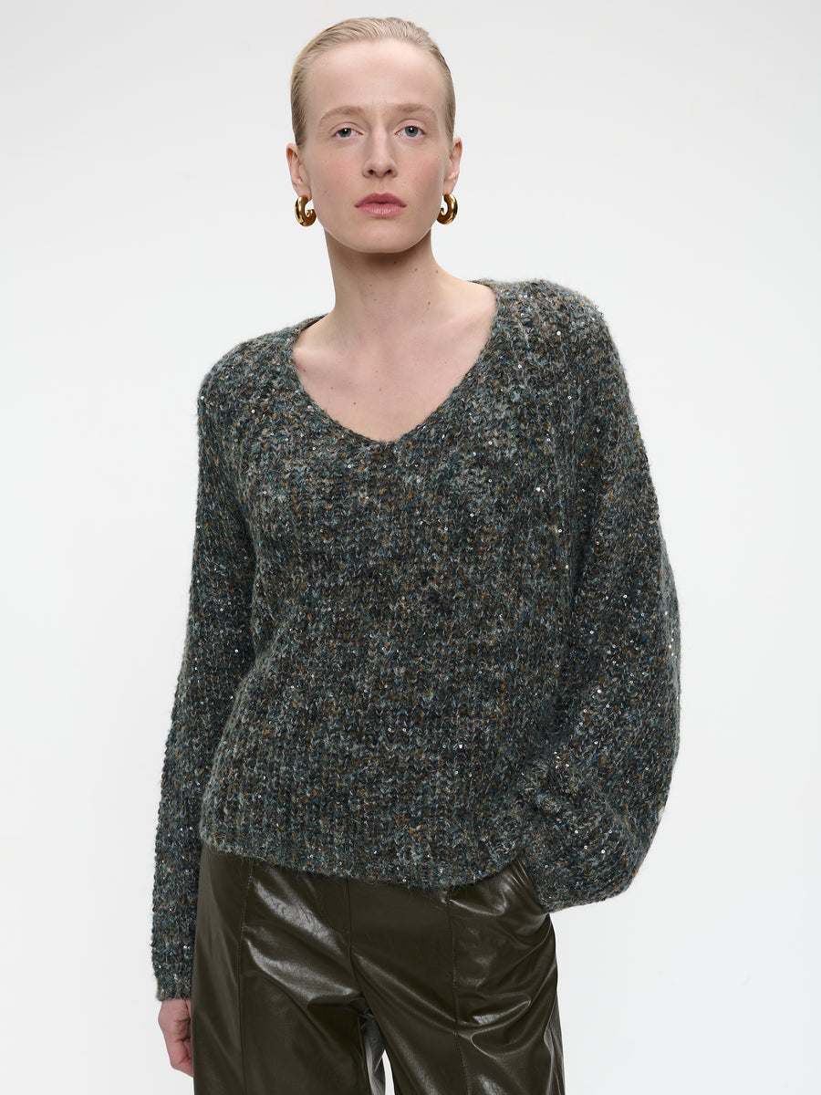 Shiny oversized pullover H20034 | Melange